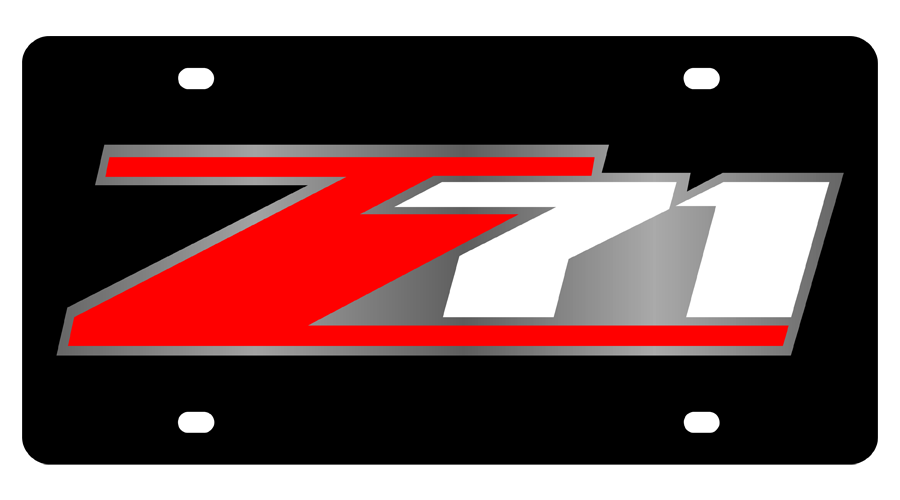 Chevrolet Z71 Black Acrylic License Plate