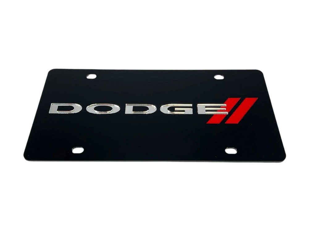 Dodge Stripe Black Acrylic License Plate