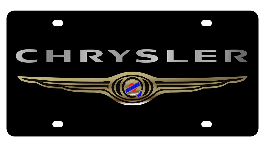 Chrysler Black Acrylic License Plate