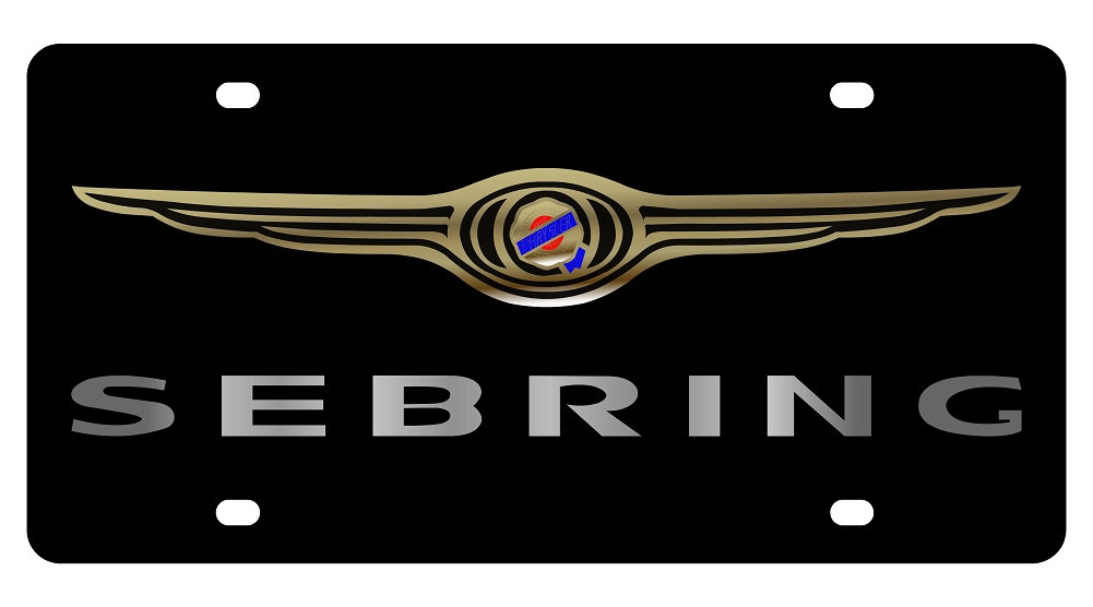 Chrysler Sebring Black Acrylic License Plate - Mirror Lettering