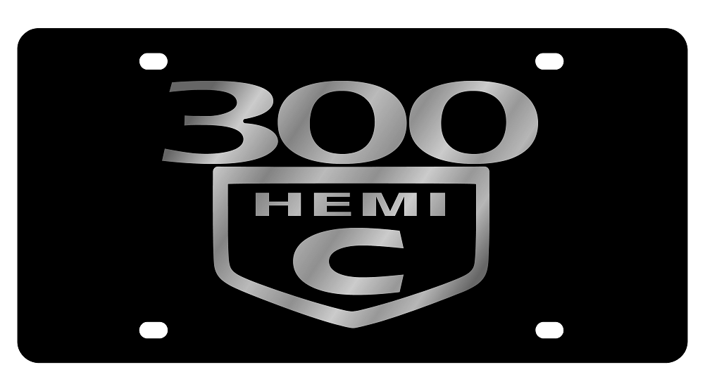 Chrysler 300C Hemi Black Acrylic License Plate