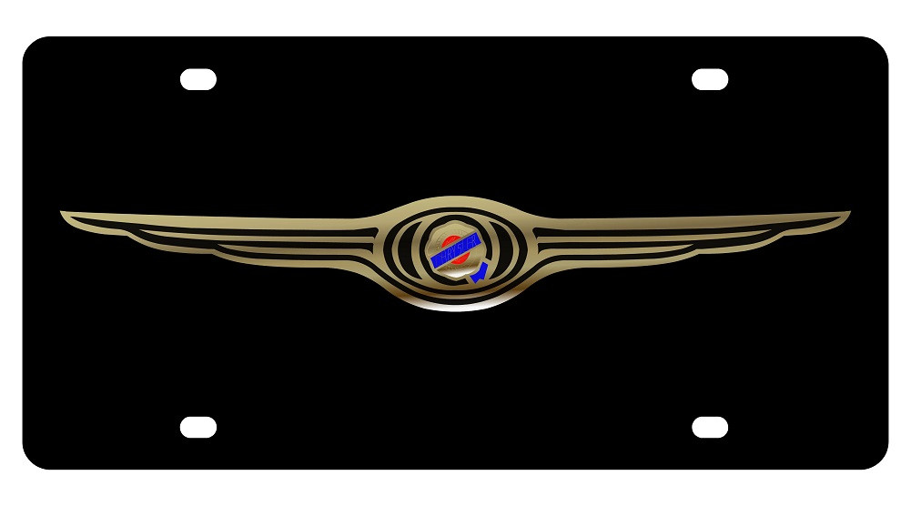 Chrysler Black Acrylic License Plate - Logo Only