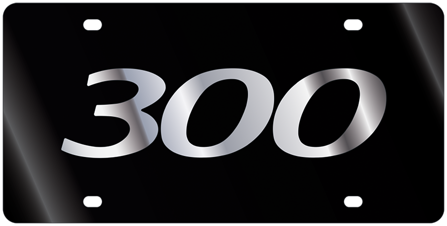 Chrysler 300 Black Acrylic License Plate