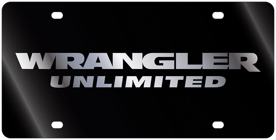 Jeep Wrangler Unlimited Black Acrylic License Plate
