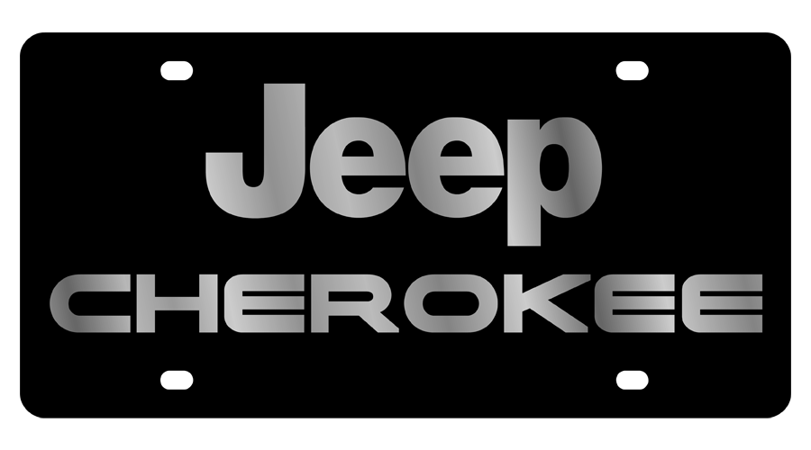 Jeep Cherokee Black Acrylic License Plate