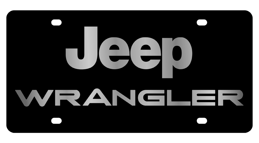 Jeep Wrangler Black Acrylic License Plate