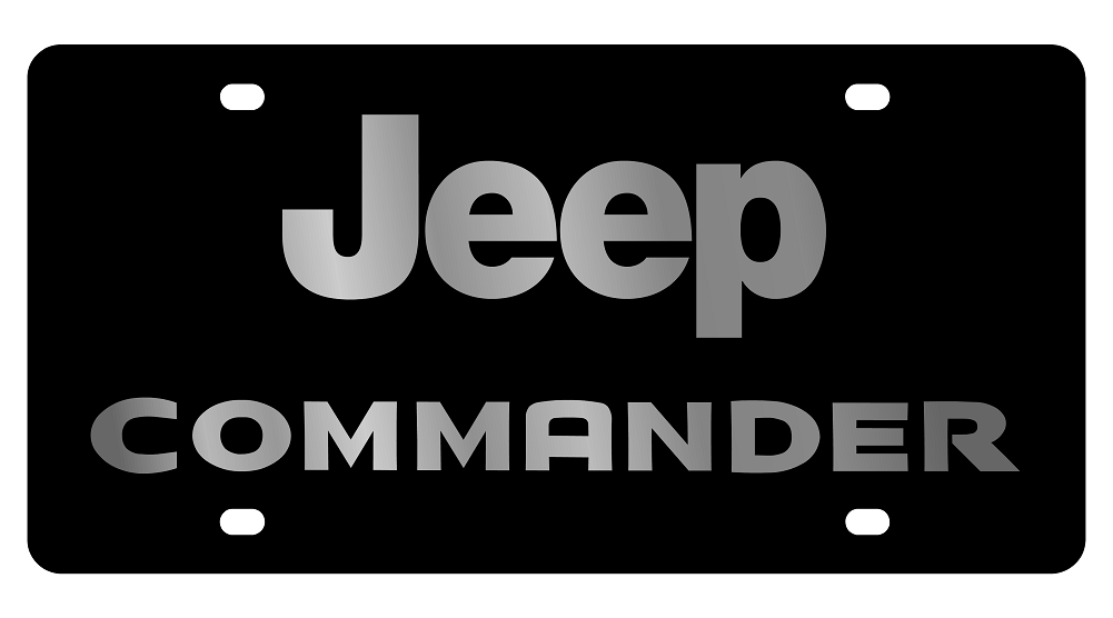 Jeep Commander Black Acrylic License Plate