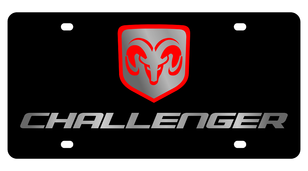 Dodge Challenger Black Acrylic License Plate