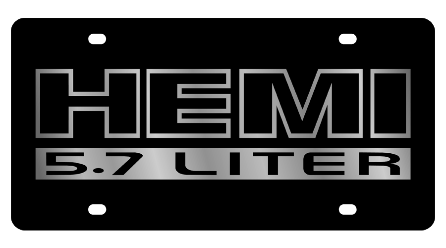 Hemi 5.7 Liter Black Acrylic License Plate