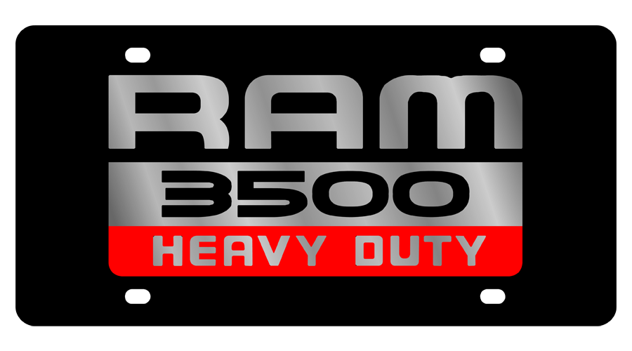 Dodge Ram 3500 HD Black Acrylic License Plate