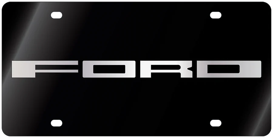 Ford Font Black Acrylic License Plate