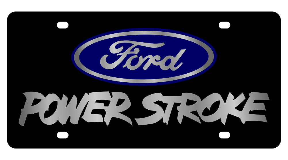 Ford Power Stroke Black Acrylic License Plate