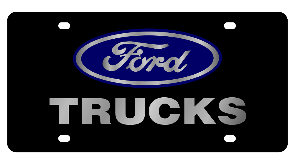 Ford Trucks Black Acrylic License Plate