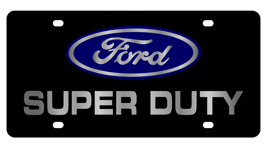 Ford Super Duty Black Acrylic License Plate
