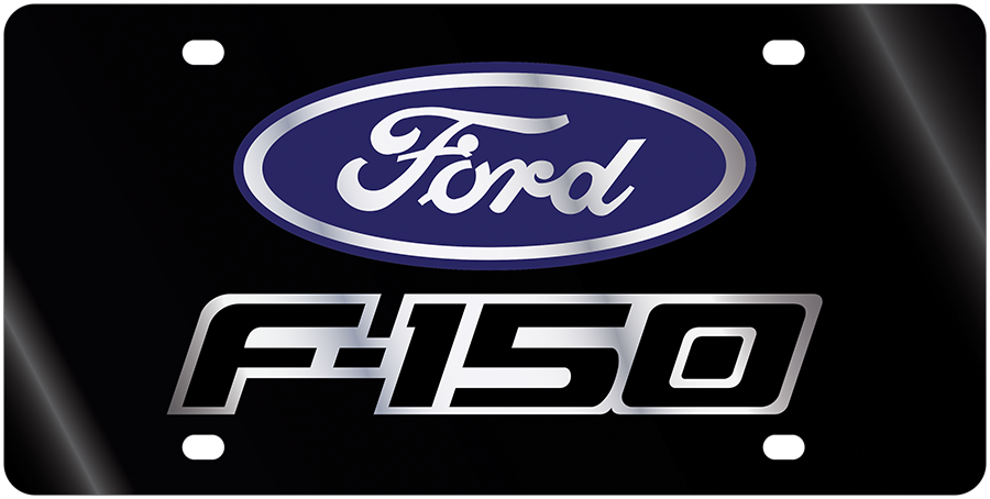 Ford Oval F-150 Black Acrylic License Plate