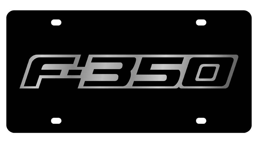 Ford F-350 Black Acrylic License Plate