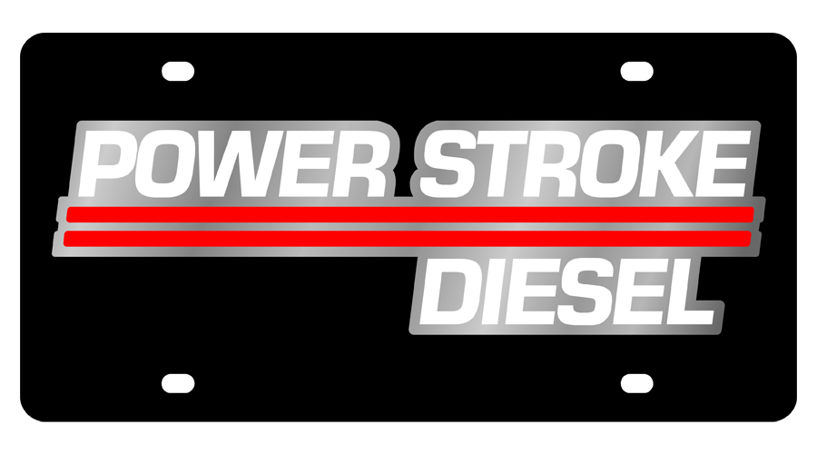 Ford Power Stroke Diesel Black Acrylic License Plate