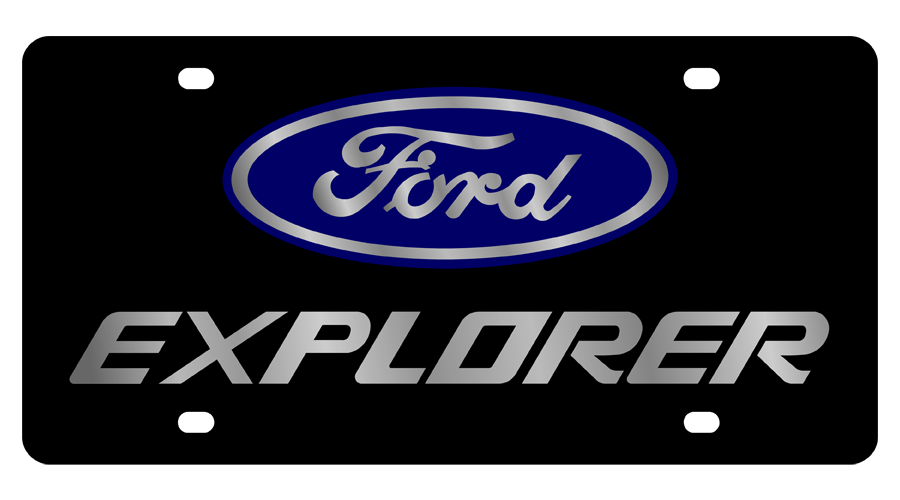 Ford Explorer Black Acrylic License Plate