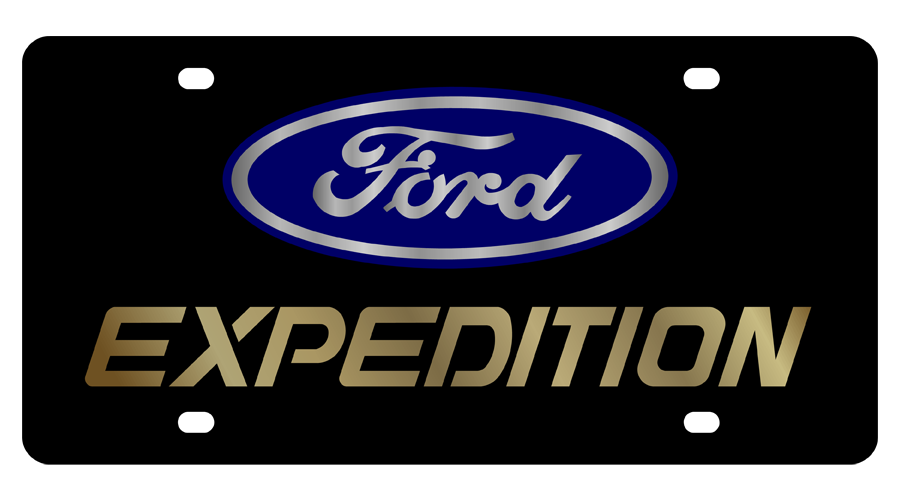 Ford Gold Expedition Black Acrylic License Plate
