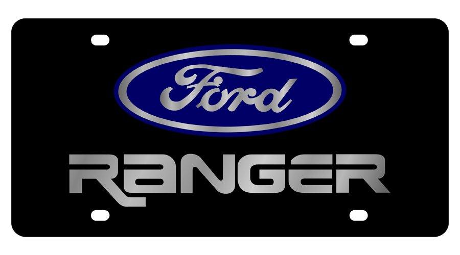 Ford Ranger Black Acrylic License Plate