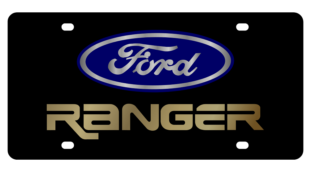 Ford Gold Ranger Black Acrylic License Plate