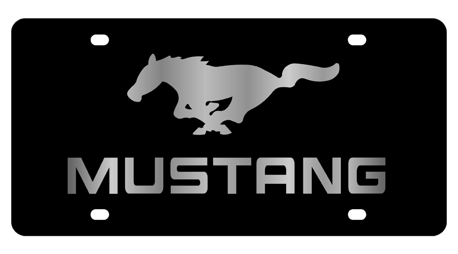 Ford Mustang Pony Black Acrylic License Plate