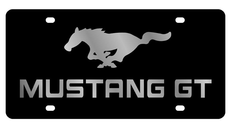 Ford Mustang GT Black Acrylic License Plate