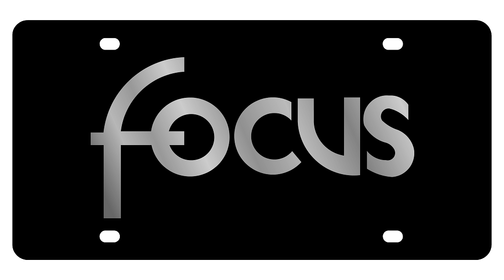 Ford Focus Black Acrylic License Plate