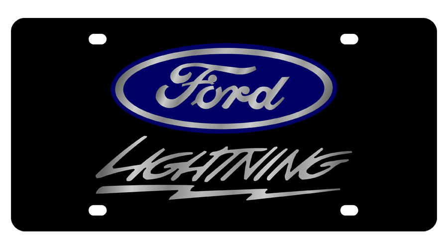 Ford Lightning Black Acrylic License Plate