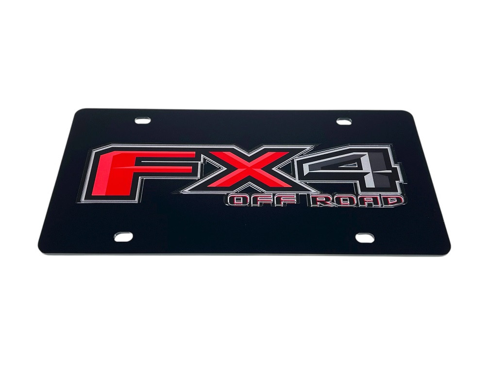 Ford FX4 Off Road Black Acrylic License Plate