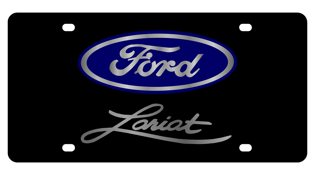 Ford Lariat Black Acrylic License Plate