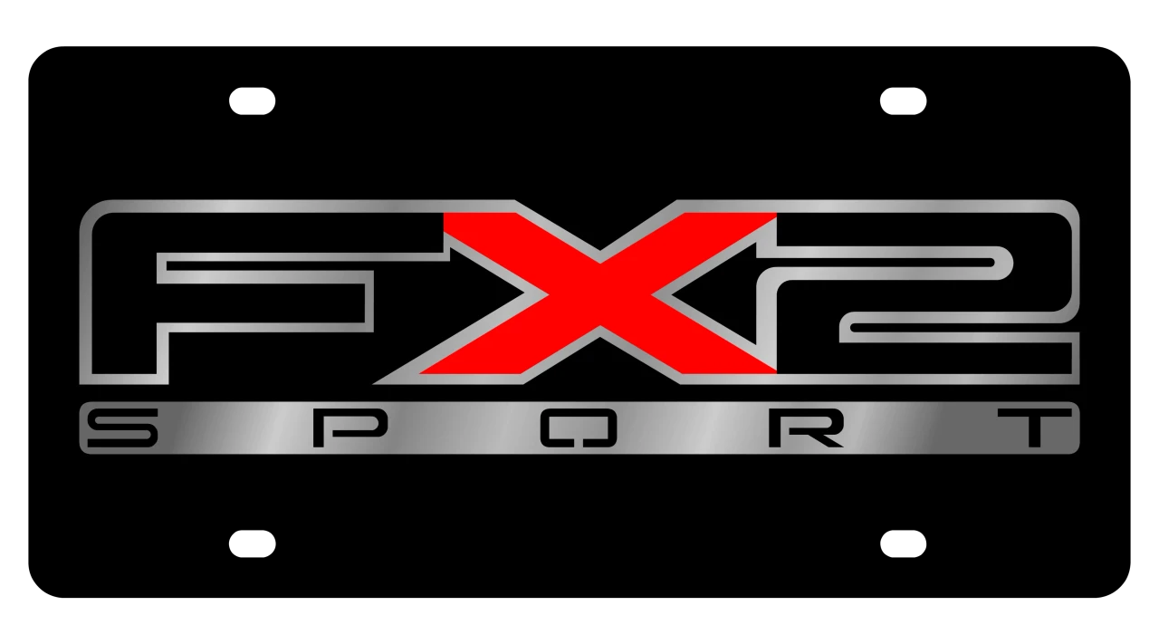 Ford FX2 Sport Black Acrylic License Plate
