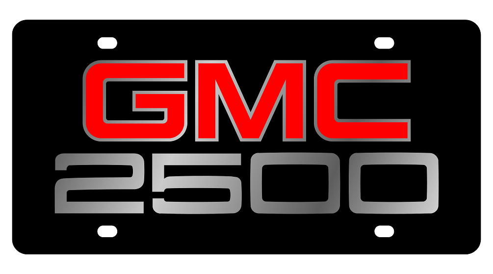 GMC 2500 Black Acrylic License Plate