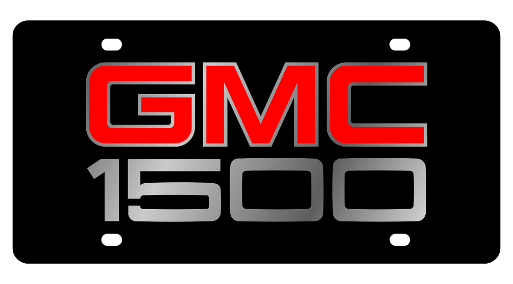GMC 1500 Black Acrylic License Plate