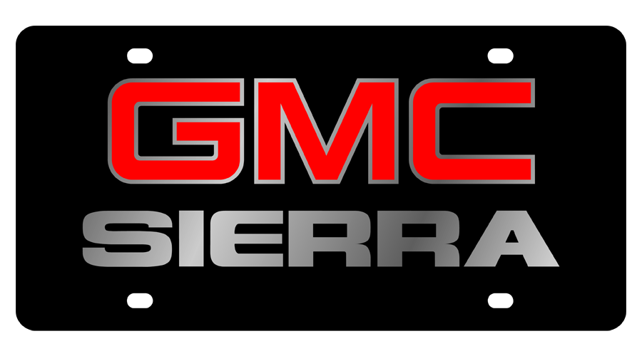 GMC Sierra Black Acrylic License Plate