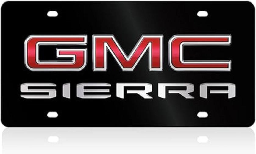 GMC Sierra Black Acrylic License Plate