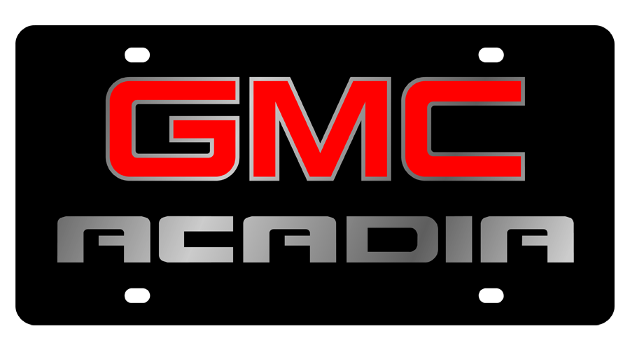 GMC Acadia Black Acrylic License Plate