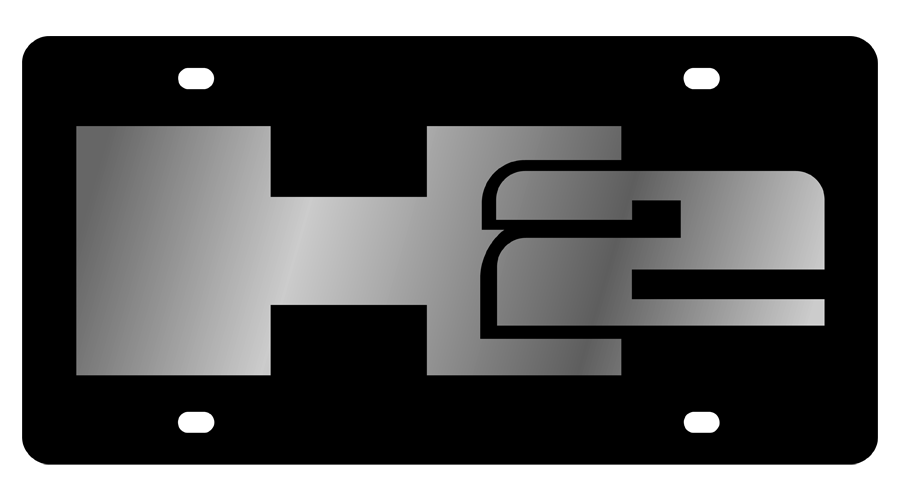 Hummer H2 Black Acrylic License Plate