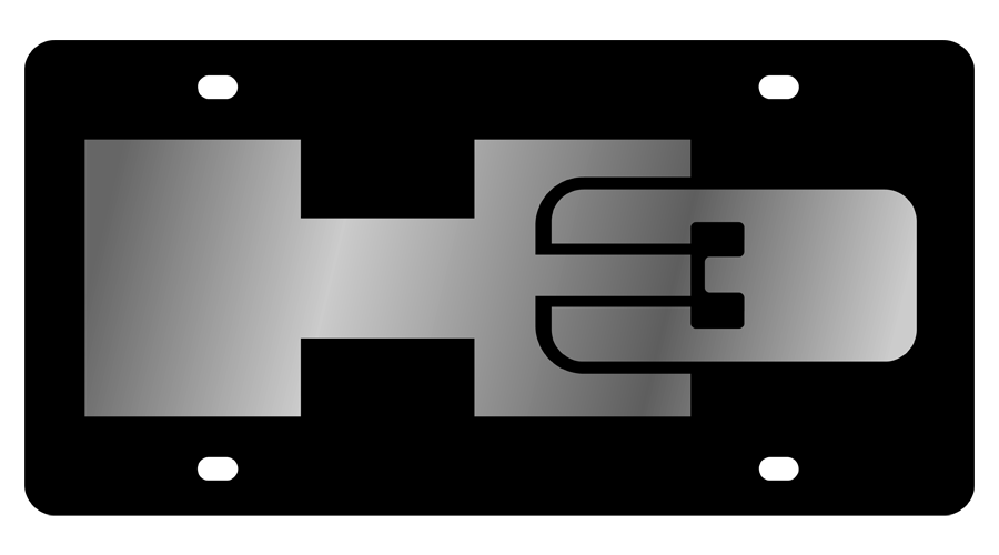 Hummer H3 Black Acrylic License Plate
