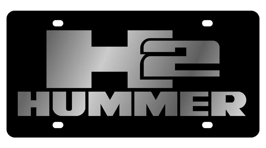 Hummer H2 Black Acrylic License Plate - Logo/Lettering