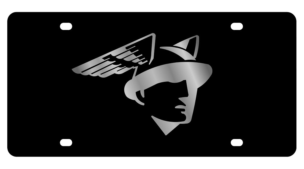 Mercury Retro Logo Black Acrylic License Plate - Mirror