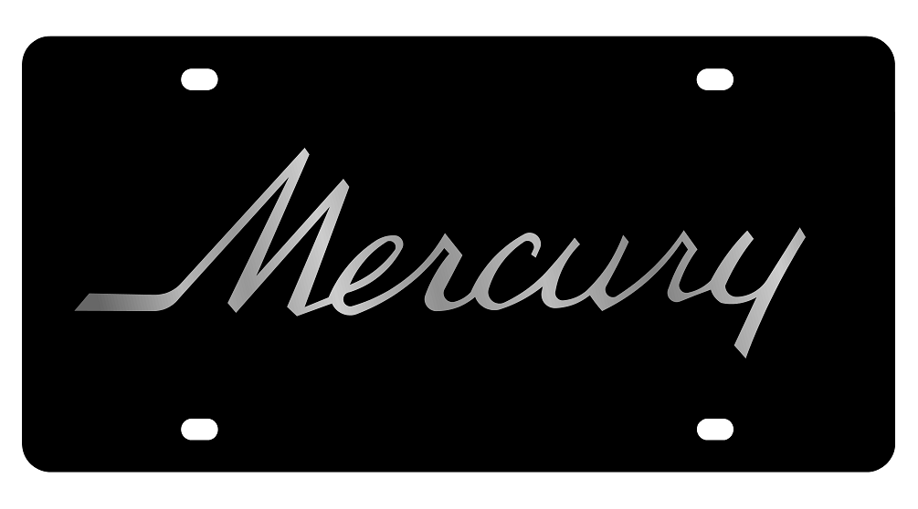 Mercury Script Black Acrylic License Plate