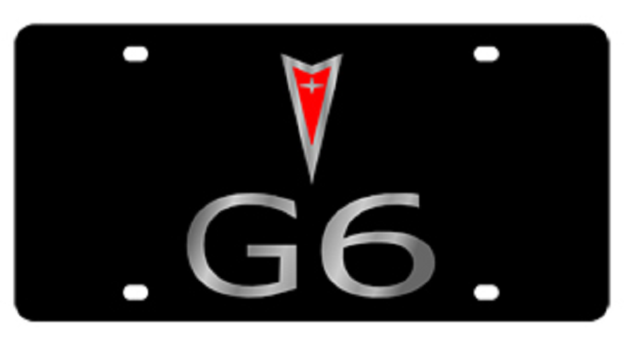 Pontiac G6 Black Acrylic License Plate