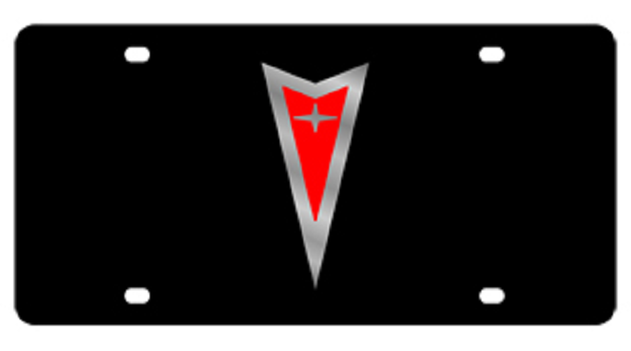 Pontiac Black Acrylic License Plate - Logo Only