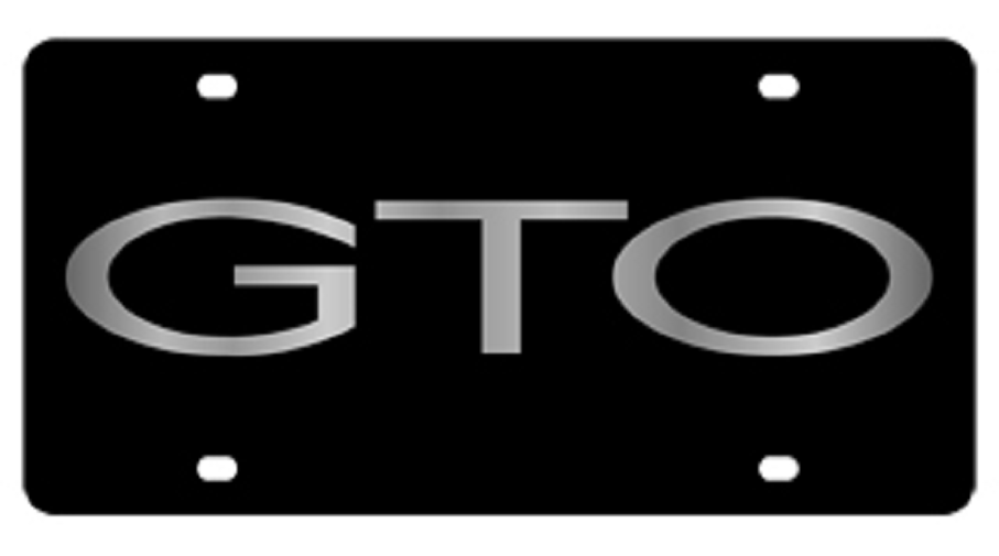 Pontiac GTO Black Acrylic License Plate - Mirror