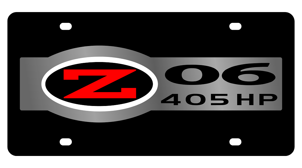 C5 Corvette Z06 405HP Black Acrylic License Plate