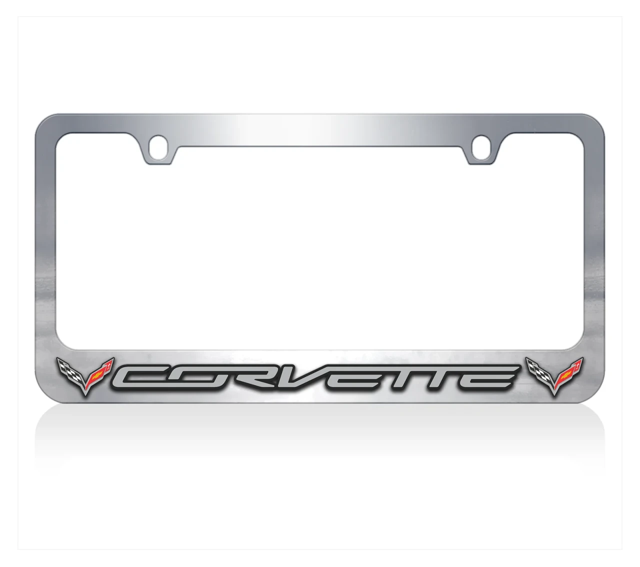 C7 Corvette Chrome License Plate Frame - Logo/Lettering