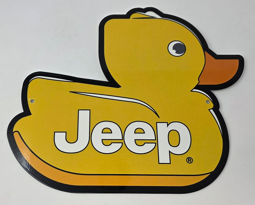 Jeep Yellow Duck Emblem Metal Sign