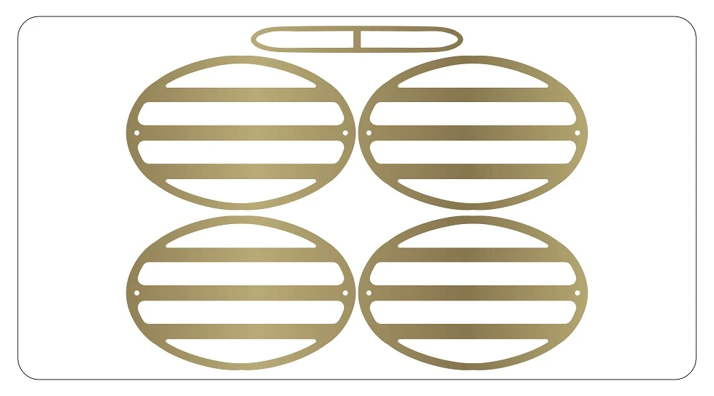 C5 Corvette Acrylic Rear Tail Light Louvers - Gold