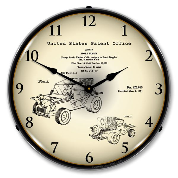 1971 George Barris Sport Buggy Patent LED Backlit Clock